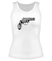 Женская майка борцовка Пистолет из костей фото