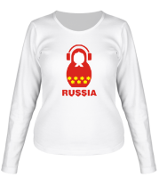 Женская футболка длинный рукав Russia dj фото