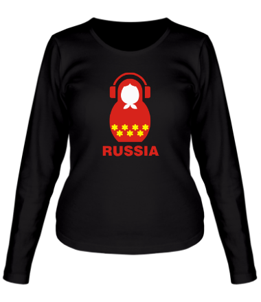 Женская футболка длинный рукав Russia dj