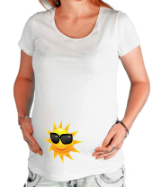 Футболка для беременных Солнце в очках фото