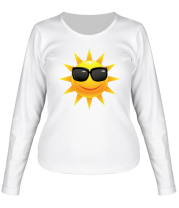 Женская футболка длинный рукав Солнце в очках фото