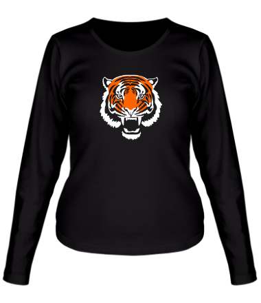 Женская футболка длинный рукав Тигр