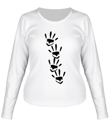 Женская футболка длинный рукав Отпечатки рук