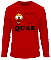 Мужская футболка длинный рукав Duck love quack фото