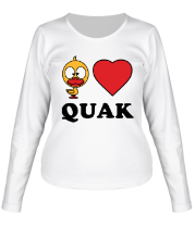 Женская футболка длинный рукав Duck love quack фото