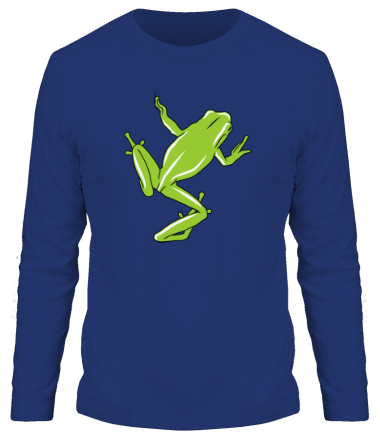 Мужская футболка длинный рукав Зеленая лягушка
