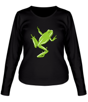 Женская футболка длинный рукав Зеленая лягушка фото