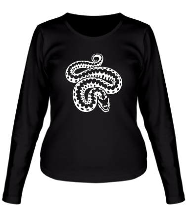 Женская футболка длинный рукав Силуэт змеи