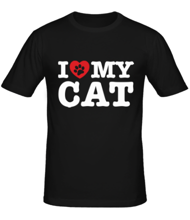 Мужская футболка i love my cat