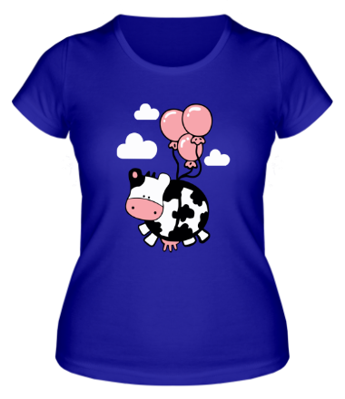 Женская футболка Корова с шариками