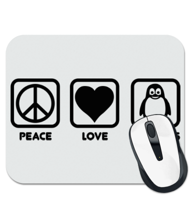 Коврик для мыши Peace love penguins
