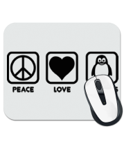 Коврик для мыши Peace love penguins фото