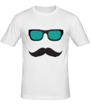Мужская футболка Усы в очках фото