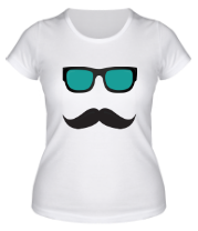 Женская футболка Усы в очках фото