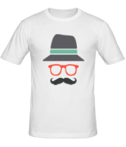 Мужская футболка Хипстер в шляпе фото