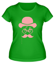 Женская футболка Велосипедный хипстер фото