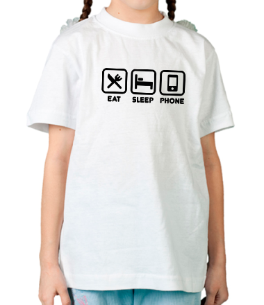 Детская футболка Eat sleep phone