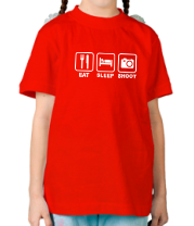 Детская футболка Eat Sleep Shoot фото