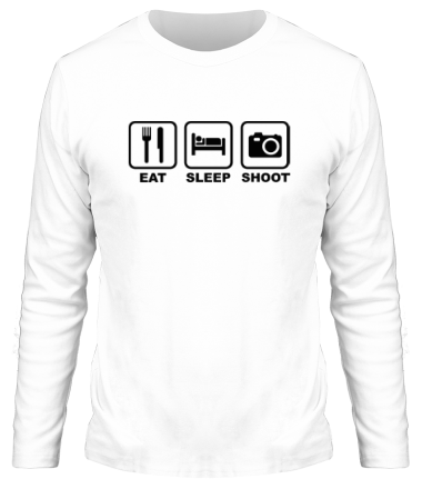 Мужская футболка длинный рукав Eat Sleep Shoot