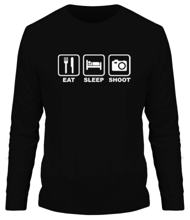 Мужская футболка длинный рукав Eat Sleep Shoot