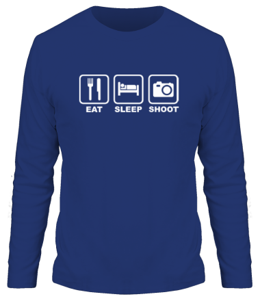 Мужская футболка длинный рукав Eat Sleep Shoot