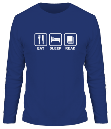 Мужская футболка длинный рукав Eat Sleep Read - Еда Сон Чтение