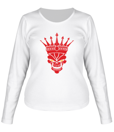 Женская футболка длинный рукав Скелет король