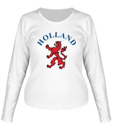 Женская футболка длинный рукав Голландия лев