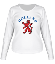 Женская футболка длинный рукав Голландия лев фото