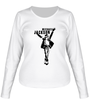 Женская футболка длинный рукав Michael Jackson Hands up фото