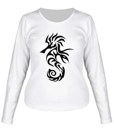 Женская футболка длинный рукав Морской конек