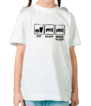 Детская футболка Eat Sleep More sleep фото