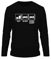 Мужская футболка длинный рукав Eat Sleep More sleep фото