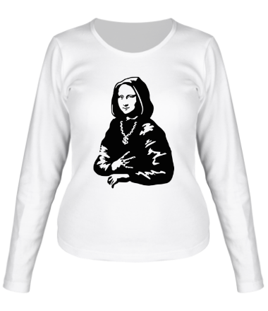Женская футболка длинный рукав Стильная Мона Лиза