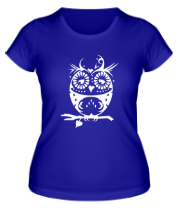 Женская футболка Сова орнамент. фото