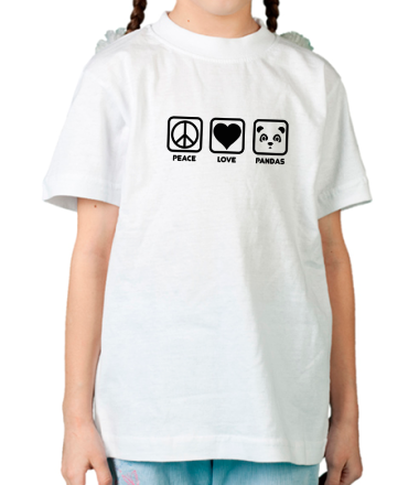 Детская футболка Peace Love Pandas
