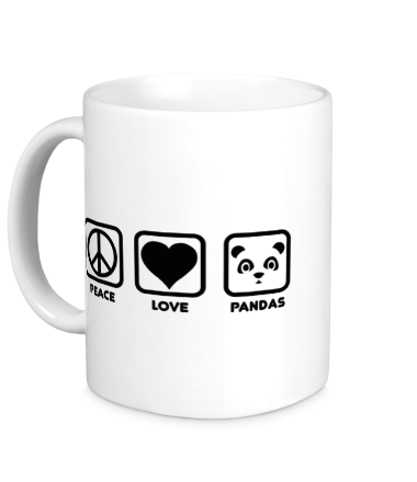Кружка Peace Love Pandas