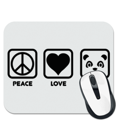 Коврик для мыши Peace Love Pandas