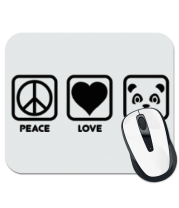 Коврик для мыши Peace Love Pandas фото