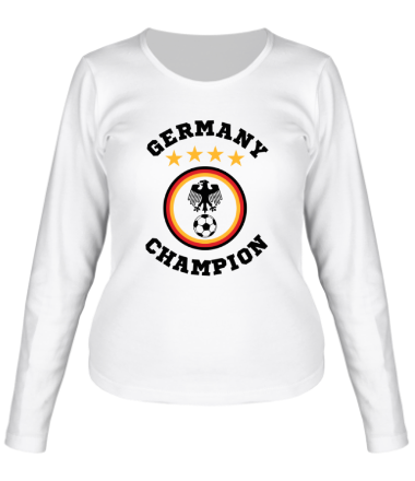 Женская футболка длинный рукав Germany Football | Logo 4 stars