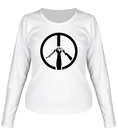 Женская футболка длинный рукав Пацифизм