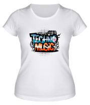 Женская футболка Techno music фото