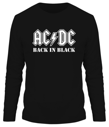 Мужская футболка длинный рукав ACDC Back in black