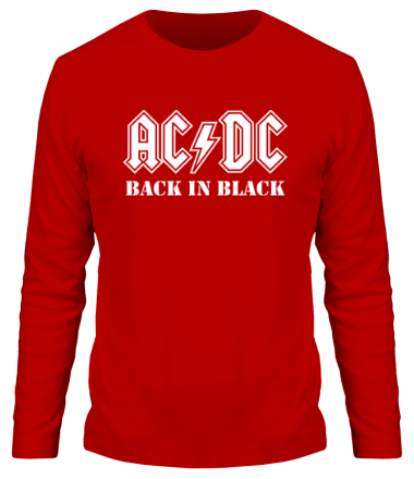 Мужская футболка длинный рукав ACDC Back in black