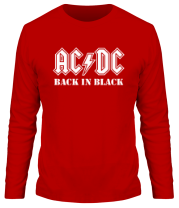 Мужская футболка длинный рукав ACDC Back in black фото