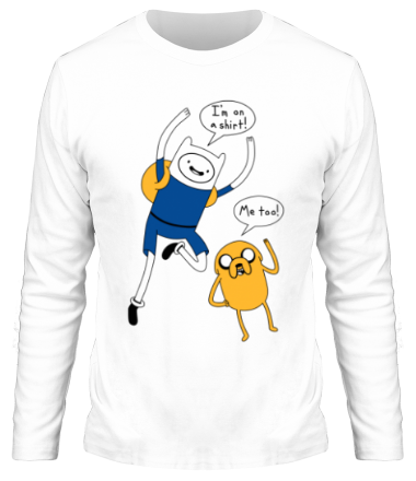 Мужская футболка длинный рукав Adventure time мы на футболке