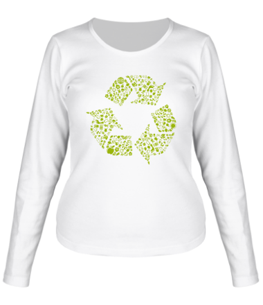Женская футболка длинный рукав Экология