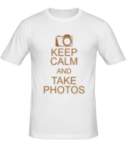Мужская футболка Keep Calm and take photos фото