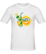 Мужская футболка Солнце с мохито фото