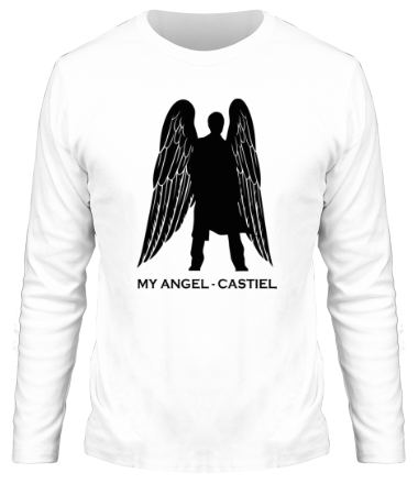 Мужская футболка длинный рукав Сверхъестественное - Ангел Кастиэль